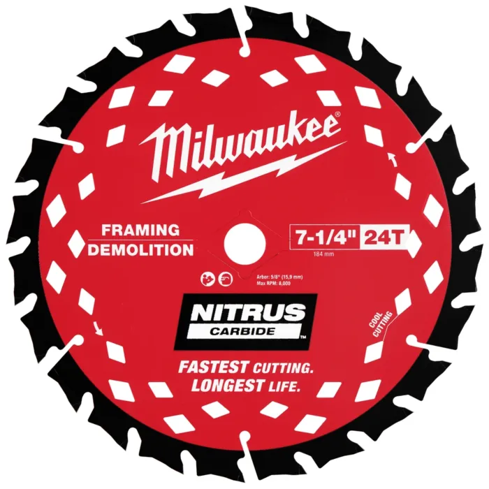 Milwaukee 24T NITRUS™ Carbide Framing & Demolition Circular Saw Blade (3pk) 7-1/4 in.