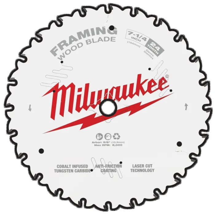 Milwaukee 7-1/4" 24T Construction Framing Circular Saw Blade