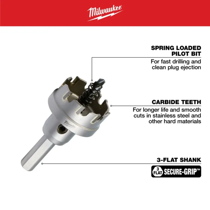 Milwaukee One-Piece Carbide Hole Cutter Set - 8PC