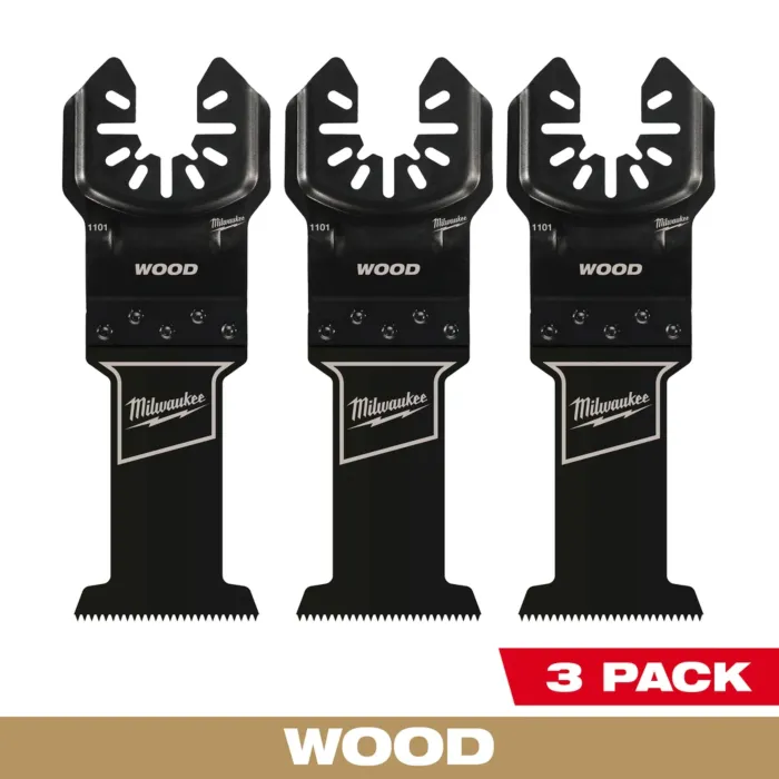 Milwaukee 1-3/8” High Carbon Steel Wood Universal Fit Oscillating Multi-Tool Blade (3 PK)