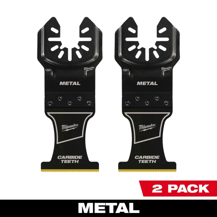 Milwaukee 1-3/8” Carbide Teeth Metal Universal Fit Oscillating Multi-Tool Blade (2 PK)