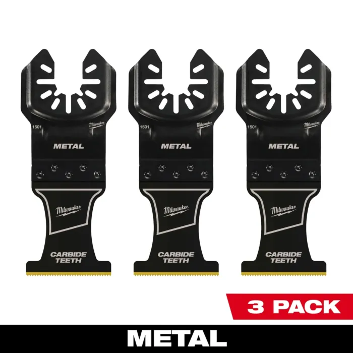 Milwaukee 1-3/8” Carbide Teeth Metal Universal Fit Oscillating Multi-Tool Blade (3 PK)
