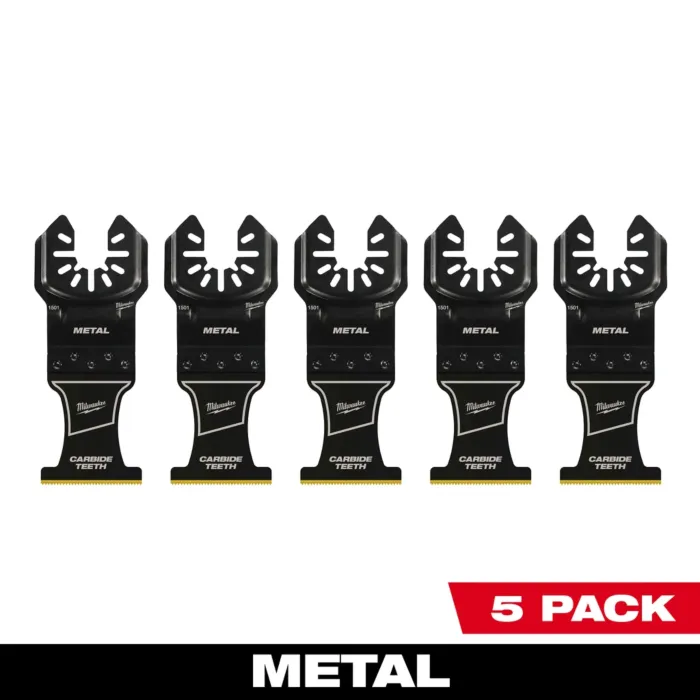 Milwaukee 1-3/8” Carbide Teeth Metal Universal Fit Oscillating Multi-Tool Blade (5 PK)