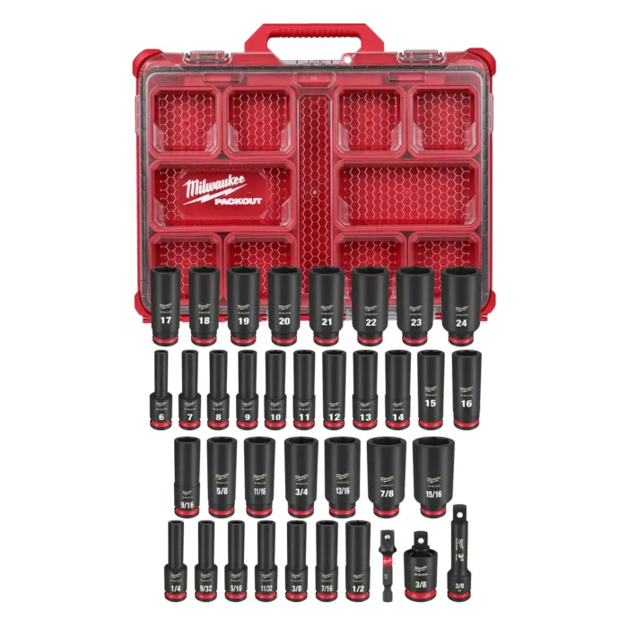 Milwaukee 36PC SHOCKWAVE™ Impact Duty Socket 3/8” Drive Set with PACKOUT™
