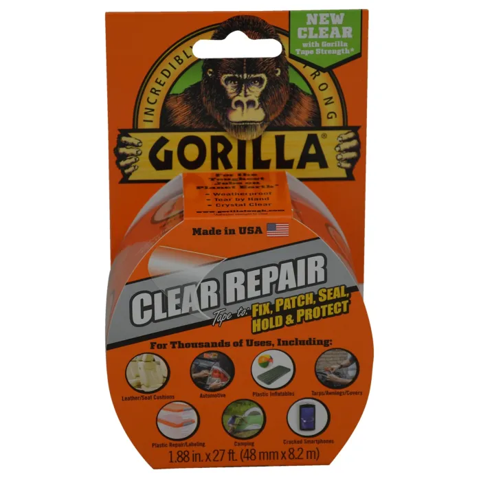 Gorilla Crystal Clear Duct Tape (Clear) 1.88 in. x 9 yd