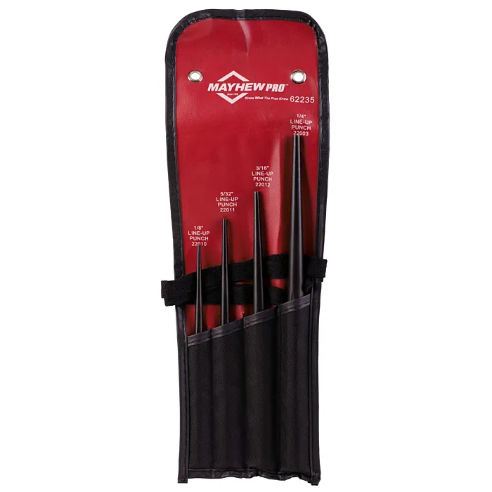 Mayhew Tools Steel Black Oxide 4 Line-Up Punch Set