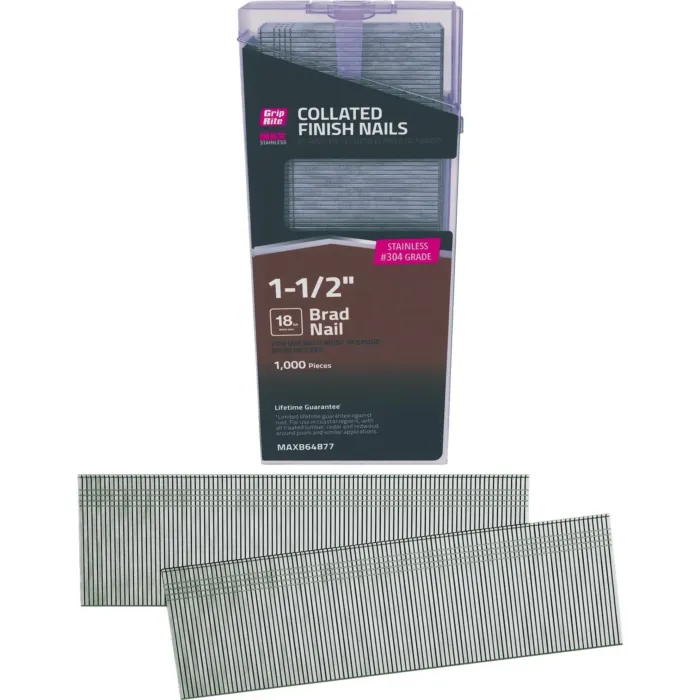 Grip-Rite 1-1/2 In. x 18 ga #304 Stainless Steel Collated Brad Nail (1000-Count)
