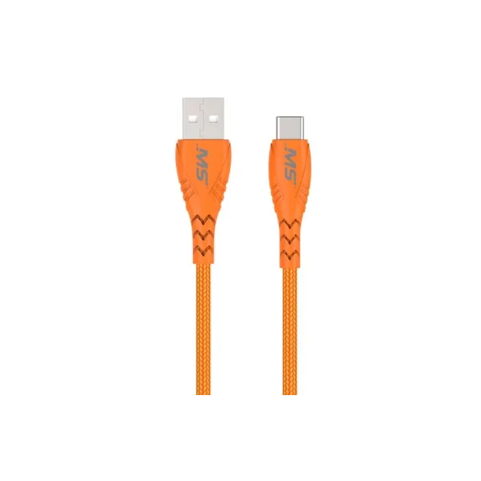 MobileSpec MB06734 10 ft PVC Hi-Vis Orange Charge & Sync USB-C to USB Cable