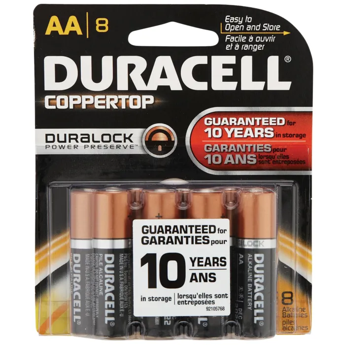DuraCell CopperTop AA Alkaline Battery (8-Pack)