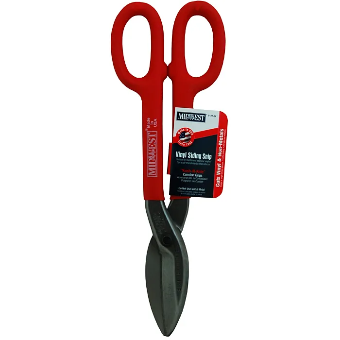 MIDWEST® Alloy Steel 12 in Red Straight Vinyl Siding Snip
