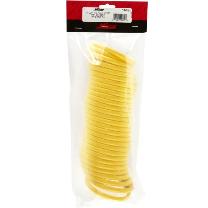 Milton Polyurethane Recoil Air Hose 1/4" NPT 25 ft Anti-corrosion, Abrasion Resistance Air Compressor Hose