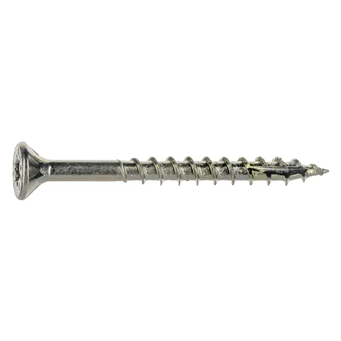 #8 x 1-3/4" Star Flat Head, Wood Screw, Yellow Zinc (Bulk Box 1 lb)