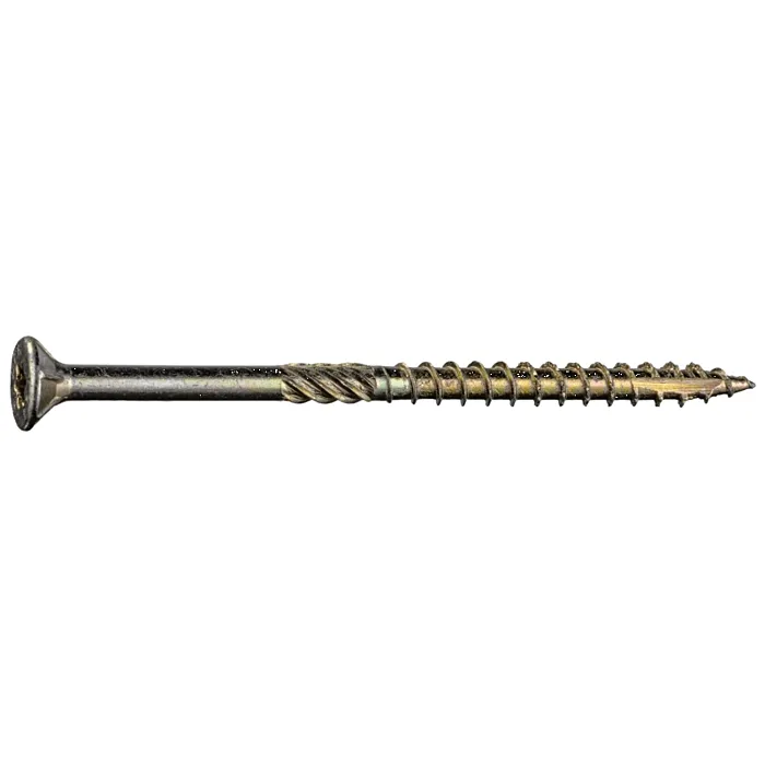 #9 x 3" Star Flat Head, Wood Screw, Yellow Zinc (Bulk Box 1 lb)