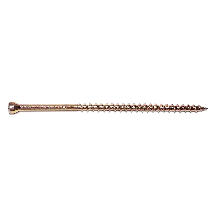 #9 x 4" Star Drive, Trim Head Screw, Yellow Zinc (Bulk Box 1 lb)