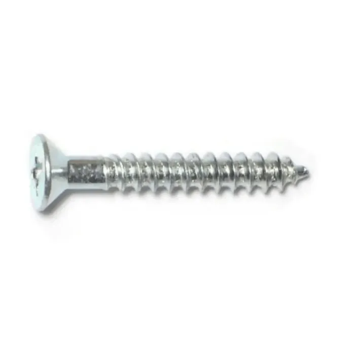 #6 x 1" Phillips Flat Head, Wood Screw, Zinc (Bulk Box 1 lb)