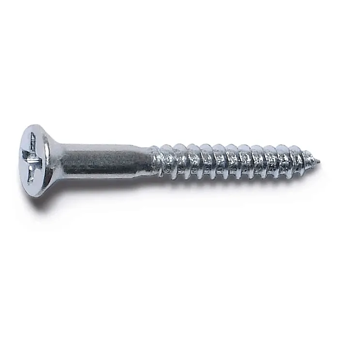 #6 x 1-1/4" Phillips Flat Head, Wood Screw, Zinc (Bulk Box 1 lb)