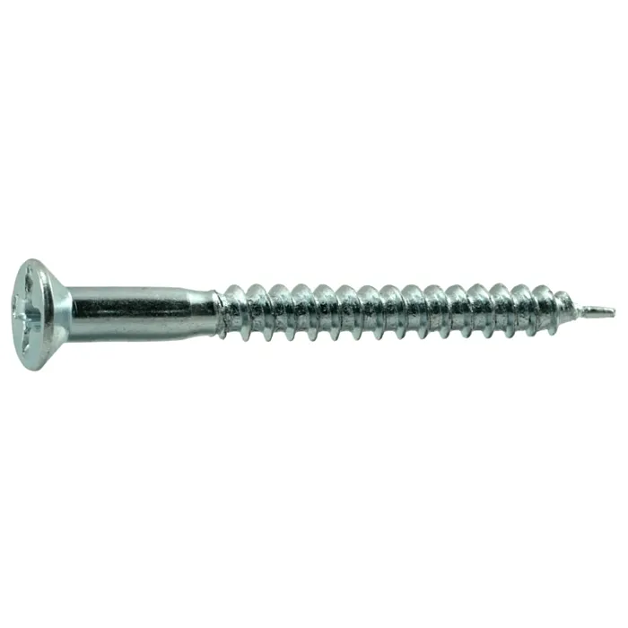 #8 x 1-3/4" Phillips Flat Head, Wood Screw, Zinc (Bulk Box 1 lb)