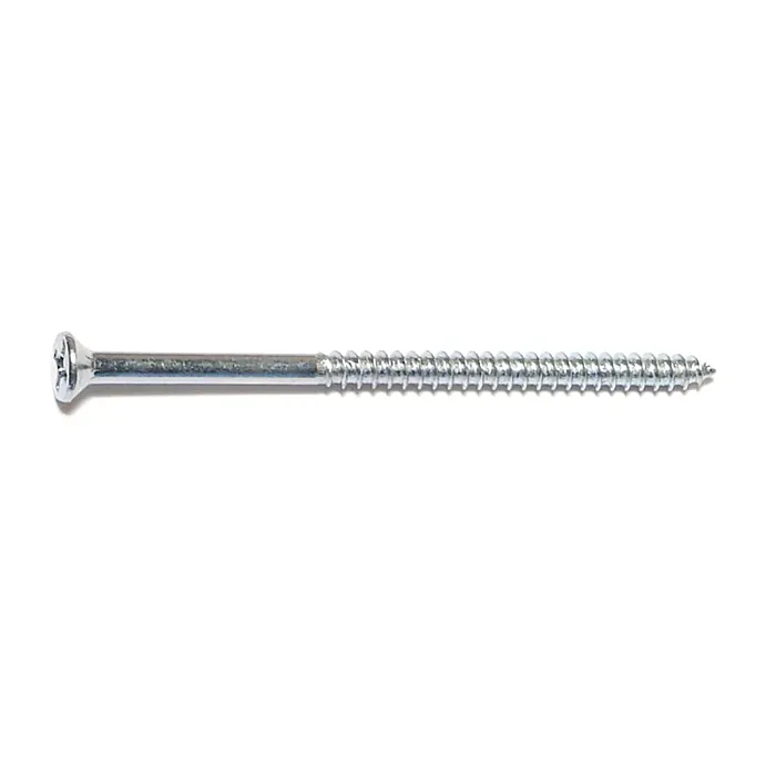 #8 x 3" Phillips Flat Head, Wood Screw, Zinc (Bulk Box 1 lb)