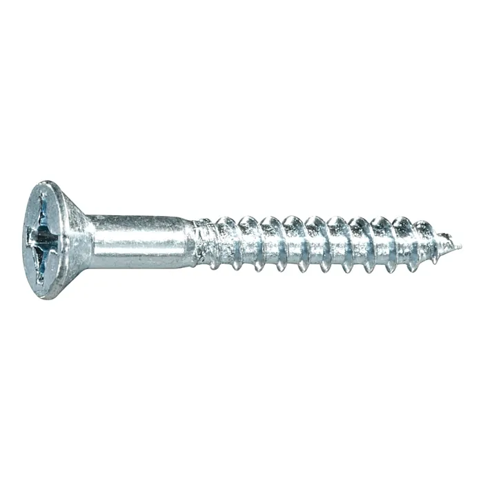 #10 x 1-1/2" Phillips Flat Head, Wood Screw, Zinc (Bulk Box 1 lb)