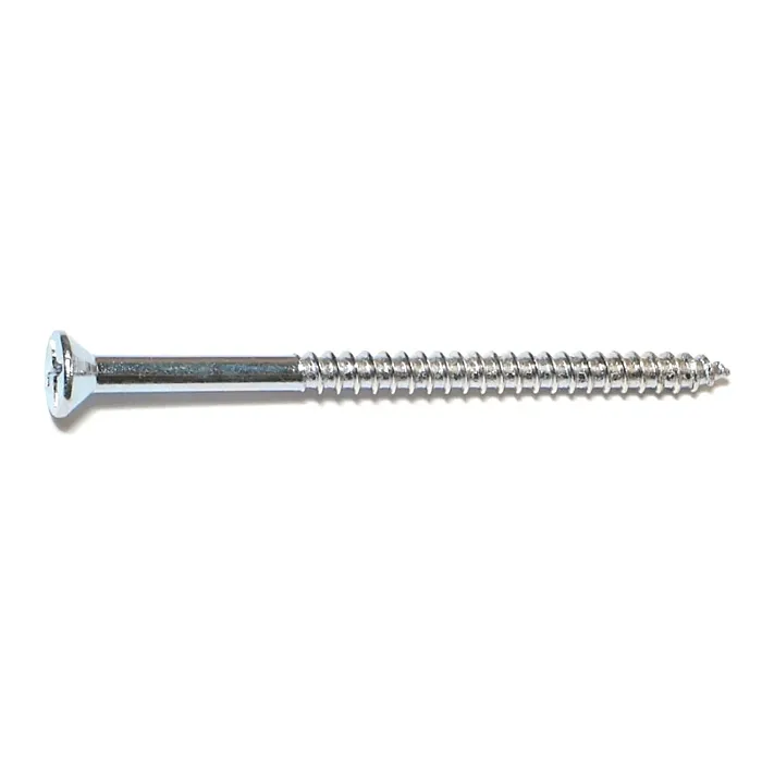 #12 x 3-1/2" Phillips Flat Head, Wood Screw, Zinc (Bulk Box 1 lb)
