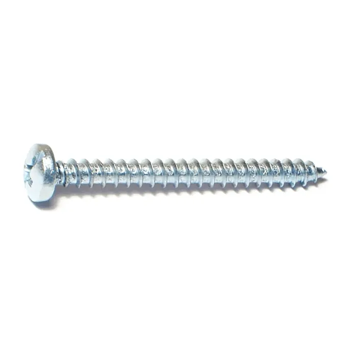 #10 x 2" Combo Pan Head, Sheet Metal Screw, Zinc (Bulk Box 1 lb)