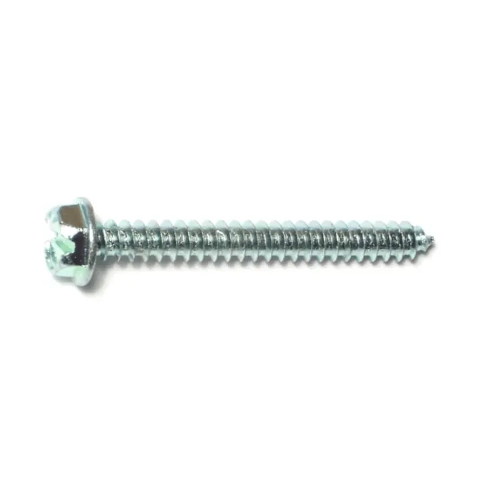 #8 x 1-1/2" Slotted Hex Washer Head, Sheet Metal Screw, Zinc (Bulk Box 1 lb)