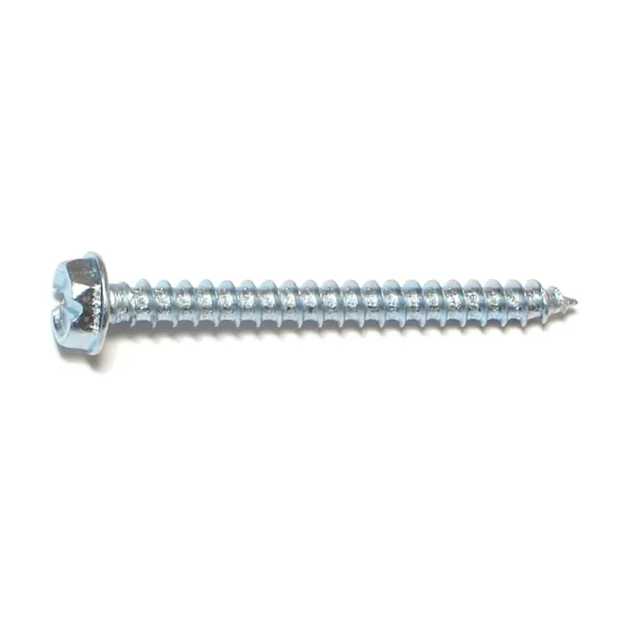 #10 x 2" Slotted Hex Washer Head, Sheet Metal Screw, Zinc (Bulk Box 1 lb)