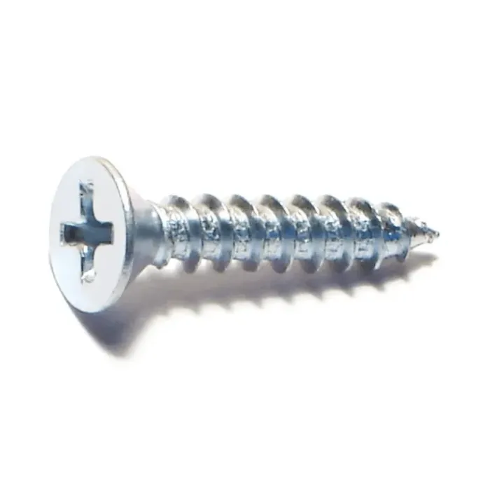 #10 x 1" Phillips Flat Head, Sheet Metal Screw, Zinc (Bulk Box 1 lb)
