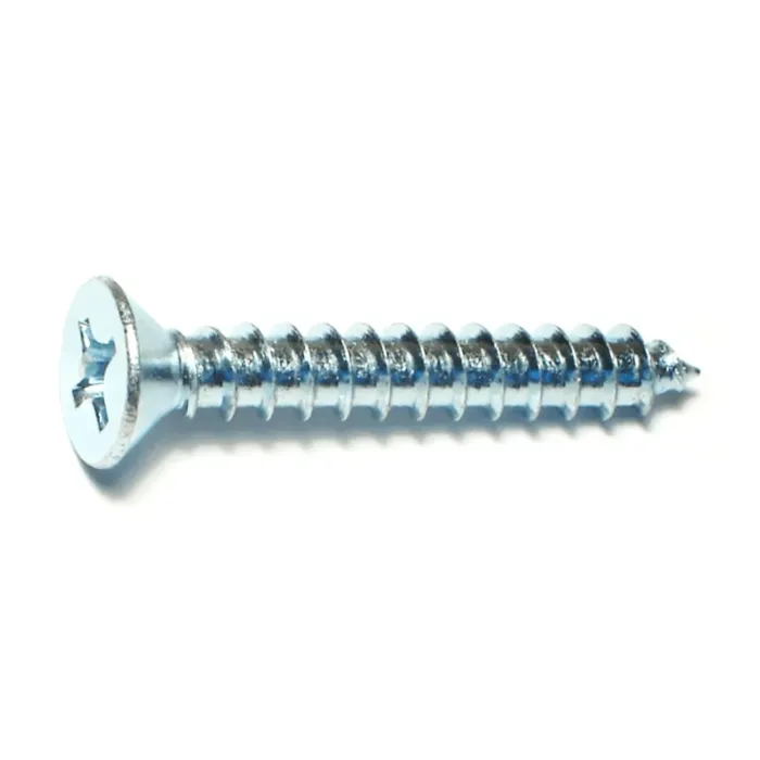 #12 x 1-1/2" Phillips Flat Head, Sheet Metal Screw, Zinc (Bulk Box 1 lb)