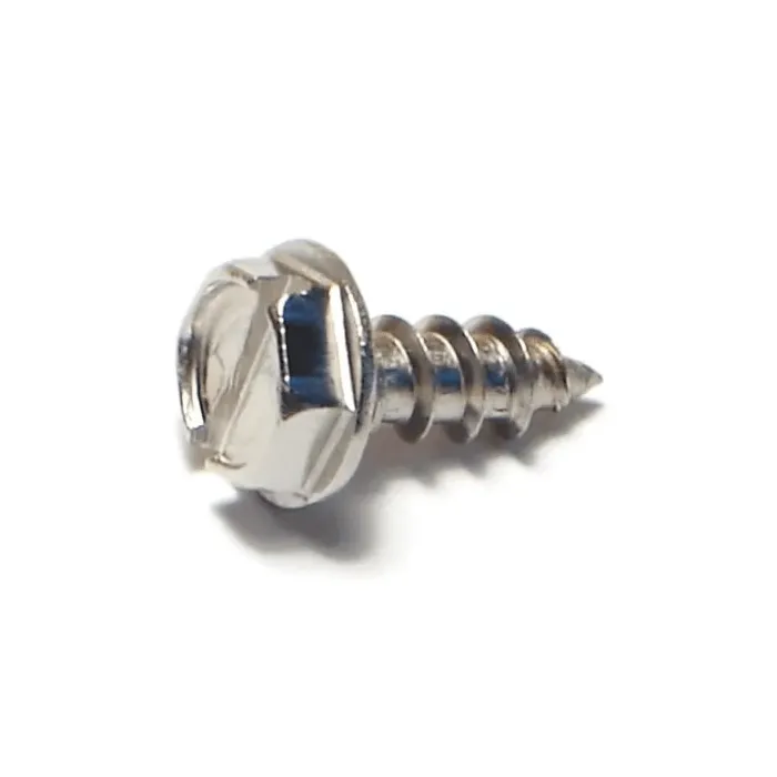#10 x 1/2" Slotted Hex Washer Head, Sheet Metal Screw, Stainless Steel (Bulk Box 1 lb)