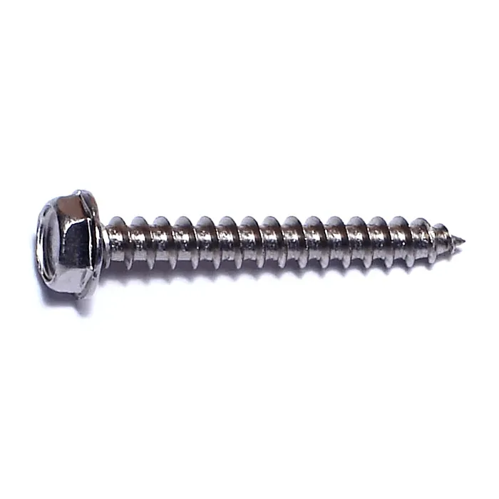 #10 x 1-1/2" Slotted Hex Washer Head, Sheet Metal Screw, Stainless Steel (Bulk Box 1 lb)