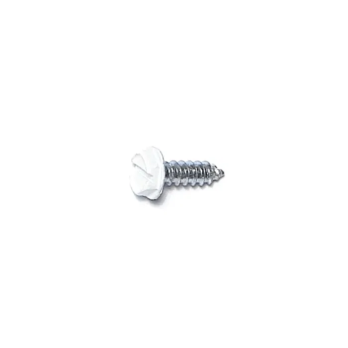 #7 x 1/2" Slotted Hex Washer Head, Gutter Screw, Zinc, White (Bulk Box 1 lb)