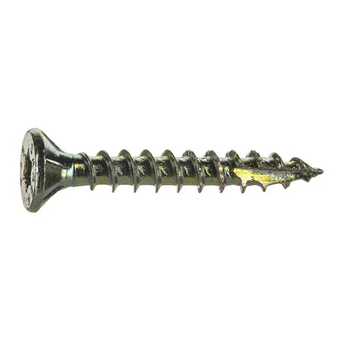 #6 x 1" Star Flat Head, Wood Screw, Yellow Zinc (Bulk Box 1 lb)