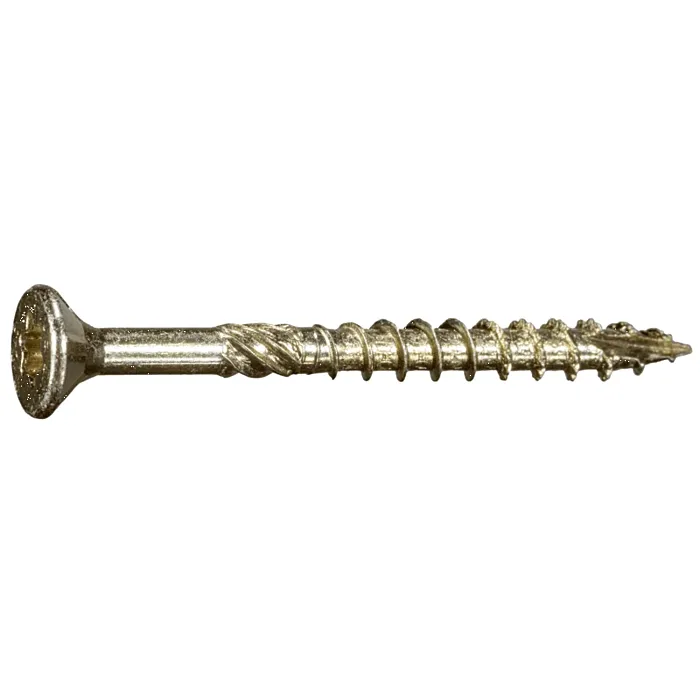 #9 x 2" Star Flat Head, Wood Screw, Yellow Zinc (Bulk Box 1 lb)