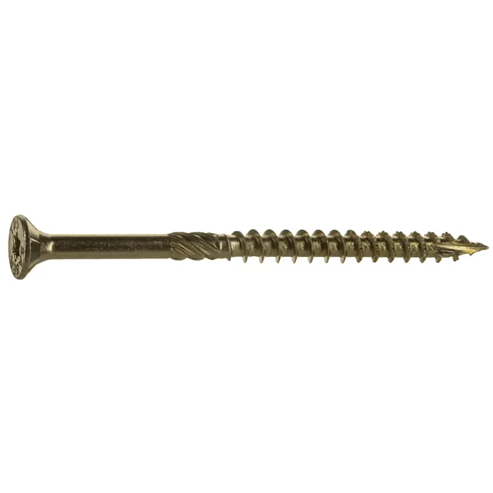 #12 x 3-1/2" Star Flat Head, Wood Screw, Yellow Zinc (Bulk Box 1 lb)