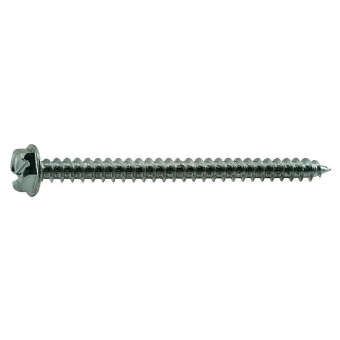 #10 x 2-1/2" Slotted Hex Washer Head, Sheet Metal Screw, Zinc (Bulk Box 1 lb)