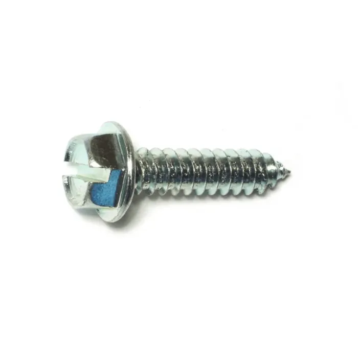 #14 x 1" Slotted Hex Washer Head, Sheet Metal Screw, Zinc (Bulk Box 1 lb)