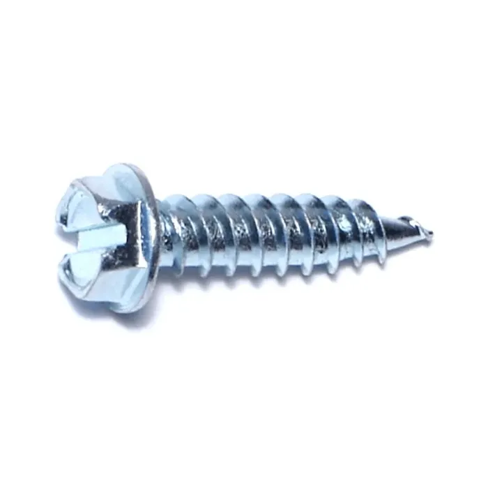 #10 x 3/4" Slotted Hex Washer Head, Sheet Metal Screw, Zinc (Bulk Box 1 lb)