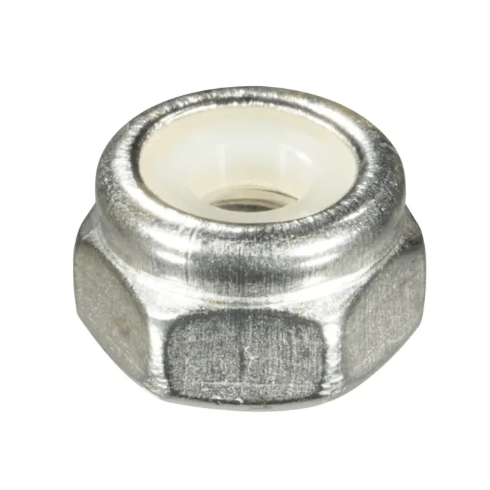 8-32 Nylon Lock Nut, Coarse Thread, Stainless Steel (Bulk Box 1 lb)