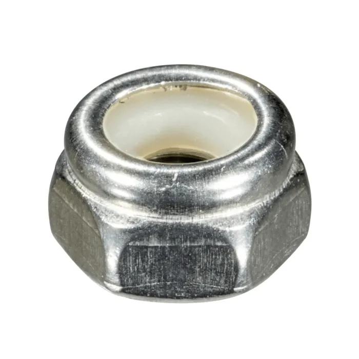 10-24 Nylon Lock Nut, Coarse Thread, Stainless Steel (Bulk Box 1 lb)