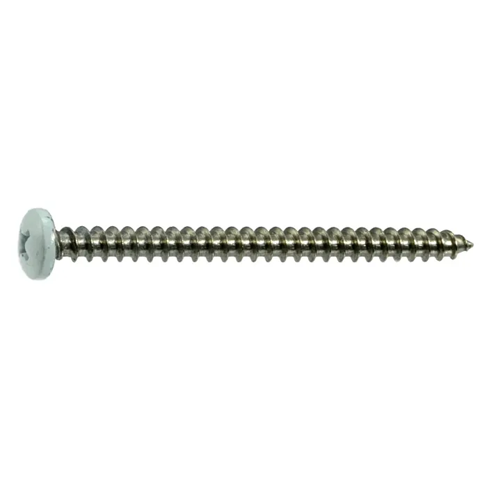 #10 x 2-1/2" Phillips Pan Head, Shutter Screw, Stainless Steel, White (Bulk Box 1 lb)