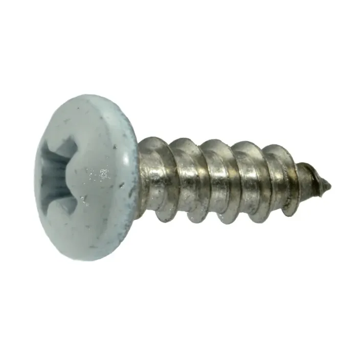 #8 x 1/2" Phillips Pan Head, Sheet Metal Screw, Stainless Steel, White (Bulk Box 1 lb)