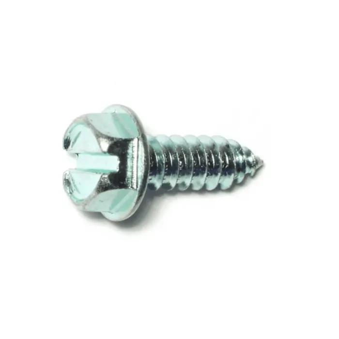 #14 x 3/4" Slotted Hex Washer Head, Sheet Metal Screw, Zinc (Bulk Box 1 lb)