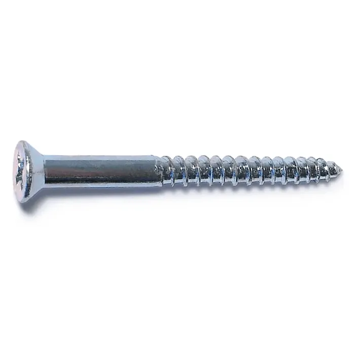 #6 x 1-1/2" Phillips Flat Head, Wood Screw, Zinc (Bulk Box 12 pk)
