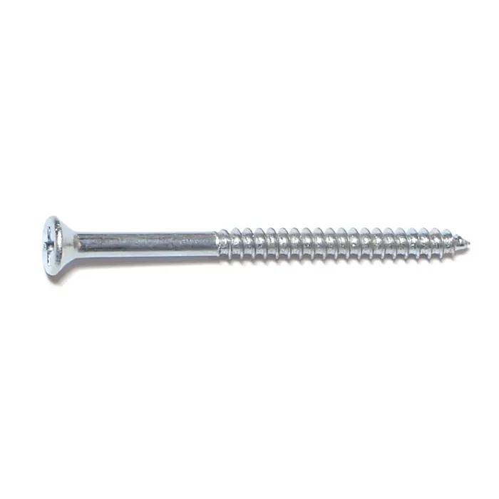 #6 x 2" Phillips Flat Head, Wood Screw, Zinc (Bulk Box 8 pk)