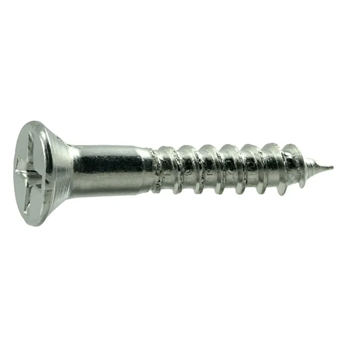 #8 x 1" Phillips Flat Head, Wood Screw, Zinc (Bulk Box 15 pk)