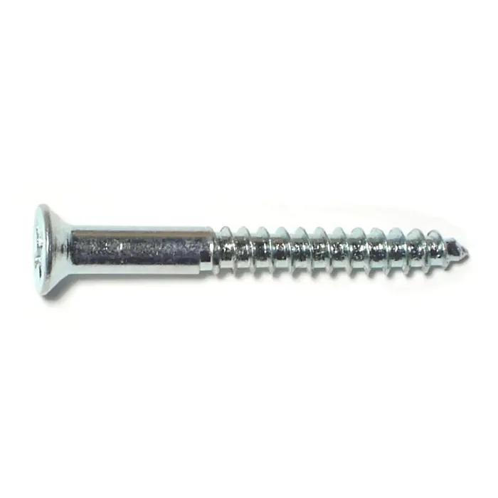 #8 x 1-1/2" Phillips Flat Head, Wood Screw, Zinc (Bulk Box 10 pk)