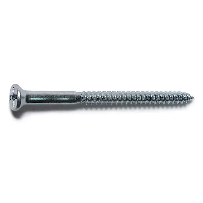 #8 x 2-1/2" Phillips Flat Head, Wood Screw, Zinc (Bulk Box 6 pk)