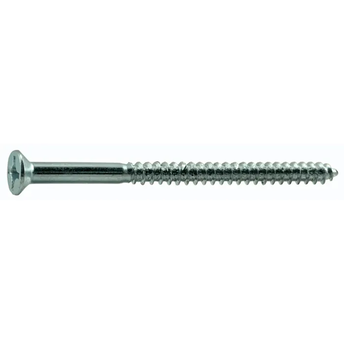 #10 x 3" Phillips Flat Head, Wood Screw, Zinc (Bulk Box 4 pk)
