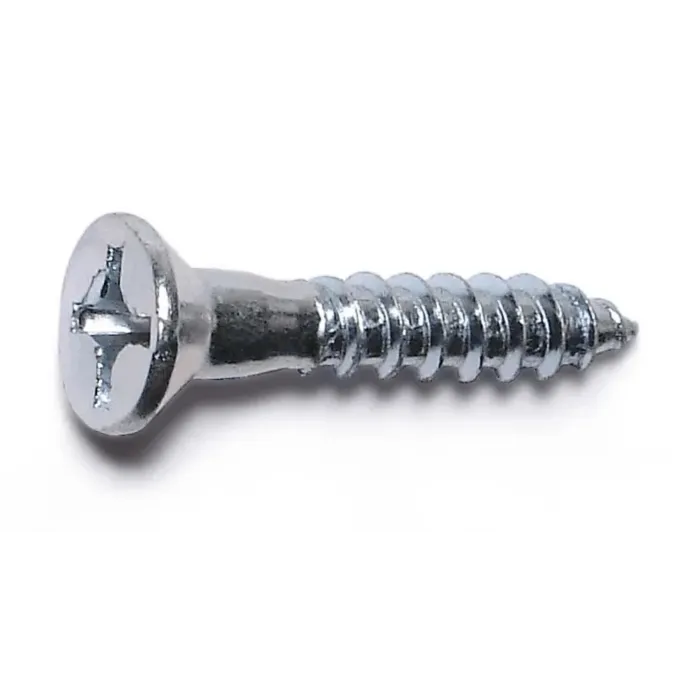 #12 x 1-1/4" Phillips Flat Head, Wood Screw, Zinc (Bulk Box 8 pk)